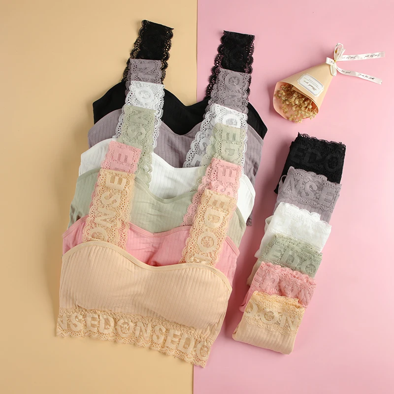 Комплект нижнего белья для женщин кружевные трусики на бретелях с надписью |
