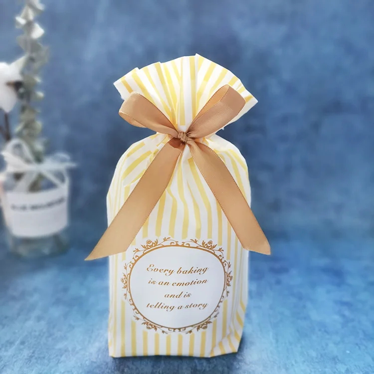 Christmas bag-13 10PCSNew Year Christmas Bag Christmas Gift Bag Candy Cookies Plastic Bag for Packaging Food Gift Drawstring Drawstring Pocket - Color: Christmas bag-13