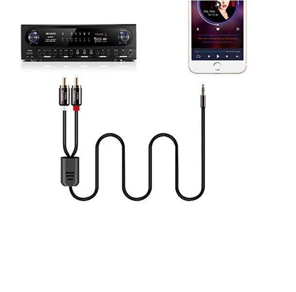 Y образный аудио разветвитель со штекером 3 5 мм на RCA кабель для ТВ смартфонов MP3