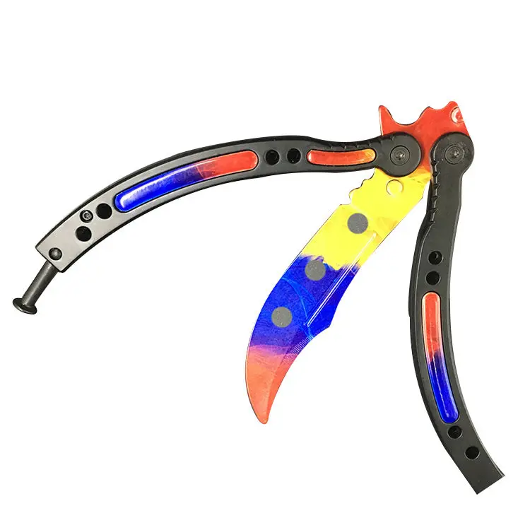 1088 Нож-бабочка, karambit, складной нож, тренировочный нож, лезвие, подарок, balisong, Counter Strike, игровой нож, не заточенный, металлический - Цвет: 1088