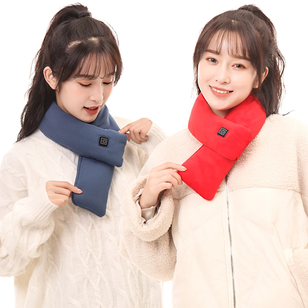 

Outdoors Scarf Heating Clothes Pad USB Electric Smart Scarf Winter Heated Pads 3 Gear Adjustable Carbon Fiber For Women Couple