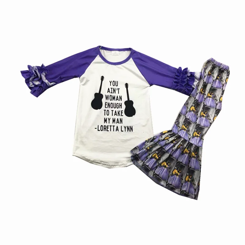 Осенне зимняя одежда для маленьких девочек скрипка и расклешенные брюки