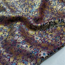 1079 Flowers Purple Chinese Silk Jacquard Brocade Fabric Chinoiserie Clothing Sofa Decoration Cloth Curtain Pillow Case Fabric