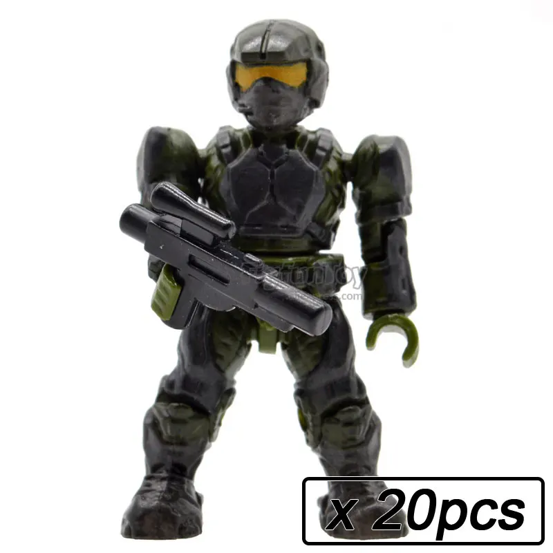 20pcs MB43 20 шт./лот Halo Warriors Wars игры Монстры люди ковенанты Спартанские пистолеты строительные блоки кирпичи игрушки для детей - Цвет: 20pcs MB43