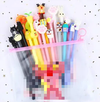 20pcs Mix 20 шт./лот милые гелевые ручки Kawaii Girl, нейтральные ручки с мультяшными рисунками для детей, подарки, школьные принадлежности, канцелярские принадлежности с сумкой - Цвет: 20pcs Mix