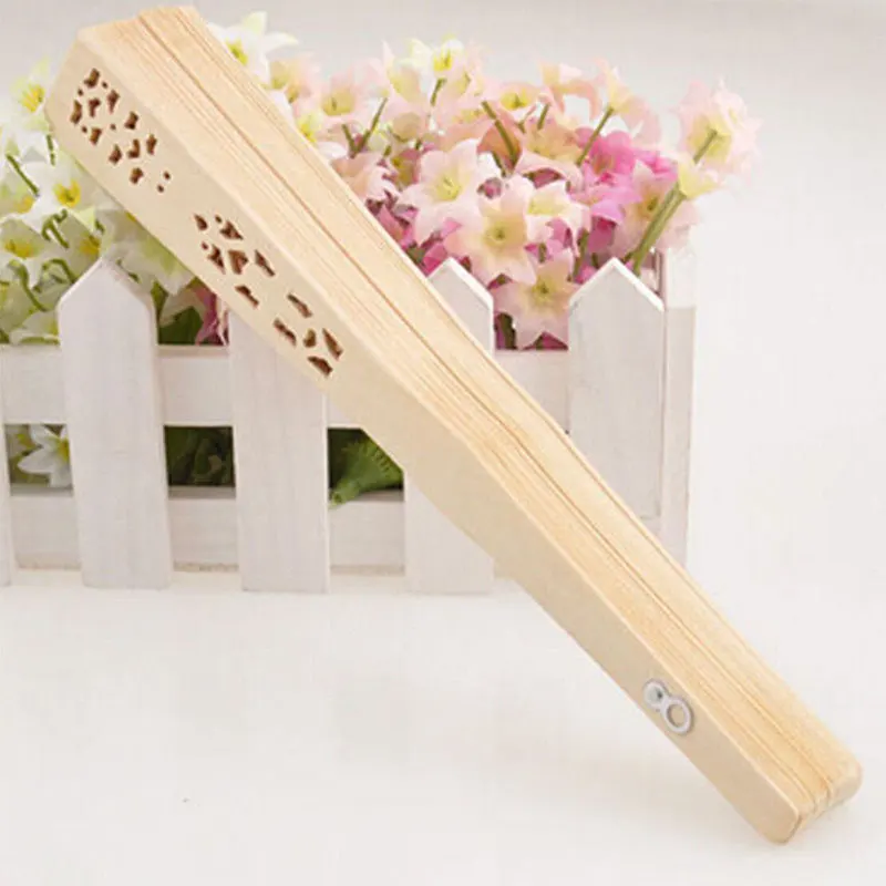 Engraved Wood Folding Hand Fan Wooden Fold Fans Wedding Party Gift Home Decor Children Princess Lady Show Performance Tools | Дом и сад
