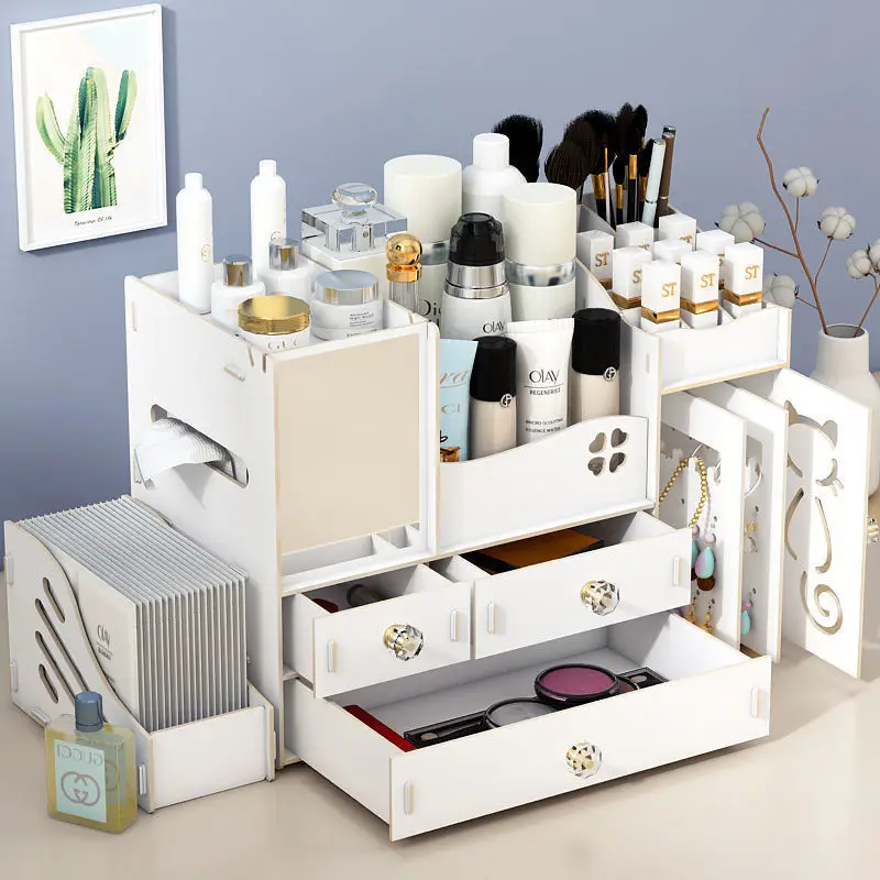 

Large Capacity Cosmetic Storage Box Makeup Drawer Organizer Jewelry Nail Polish Makeup Container Desktop Sundries Storage Box