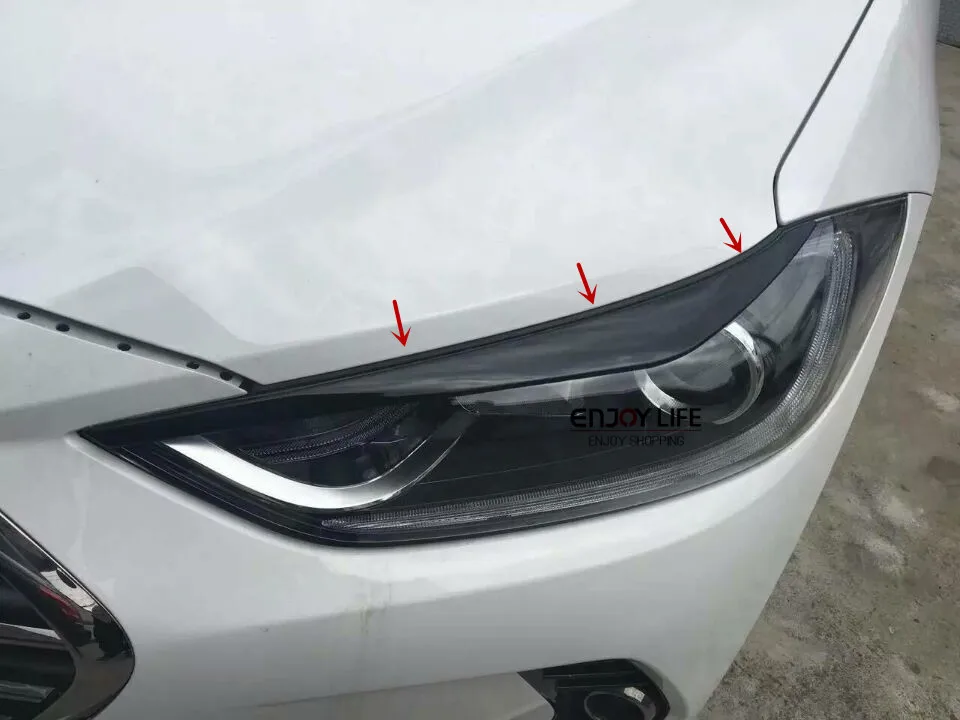 2 шт. декоративные наклейки для передних фар Hyundai Elantra AD / Avante 2016|headlight lids|trim covertrim