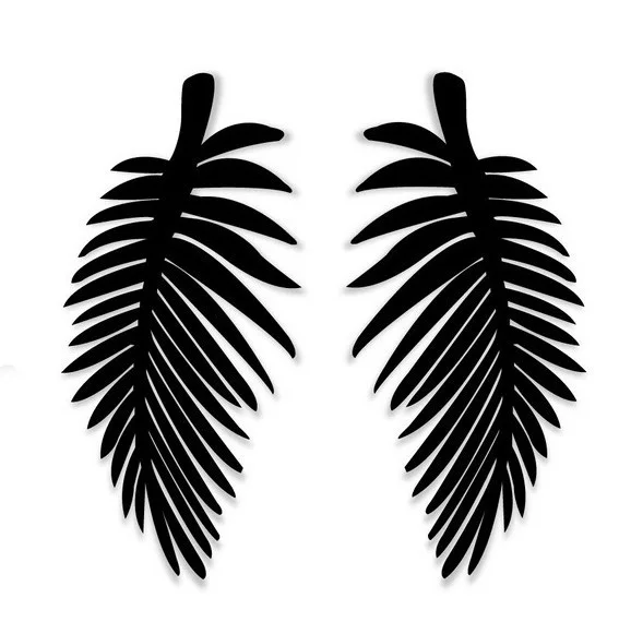 Черные акриловые серьги в форме листьев крупные гвоздики растения для женщин