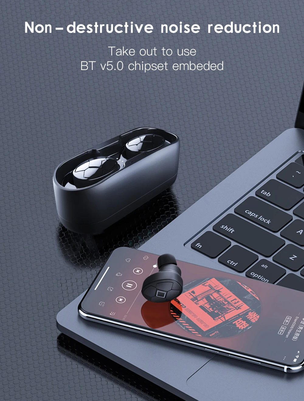 Femperna Bluetooth наушники Bluetooth 5,0 Беспроводные наушники с зарядным устройством спортивная Гарнитура 3D стерео с двойным микрофоном