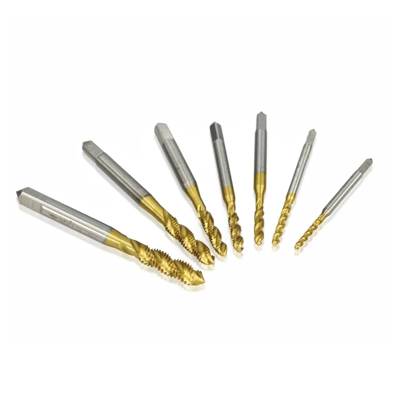 1 шт. M2/M2.5/M3/M3.5/M4/M5/M6/M8 спиральный резьбовой кран высокоскоростной стальной ручной кран сверло титановое покрытие метрический винт кран