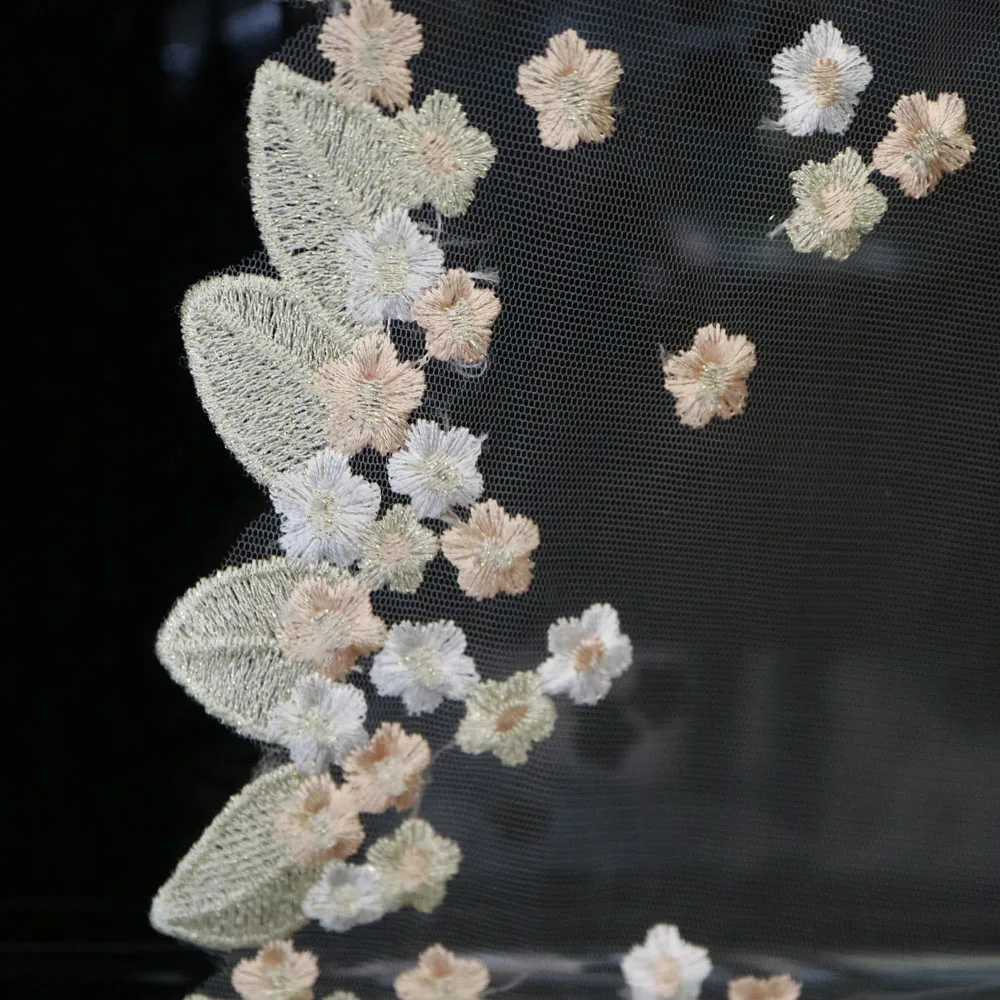 1 ярд вышивка цветок сливы кружевная отделка патчи для одежды цветочные