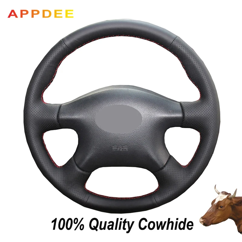 Black Leather Steering Wheel Cover for Nissan Almera N16 Pathfinder Primera Paladin Old XTrail 2001- 05 2006 Renault Samsung SM3 |