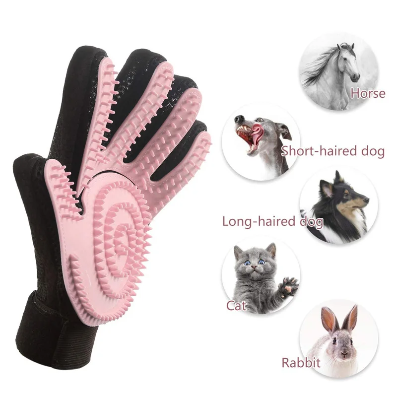 Hot 2Pcs Pet Grooming Glove Silicone Gentle Deshedding Massage Brush Tool for Dogs Cats FQ-ing | Дом и сад