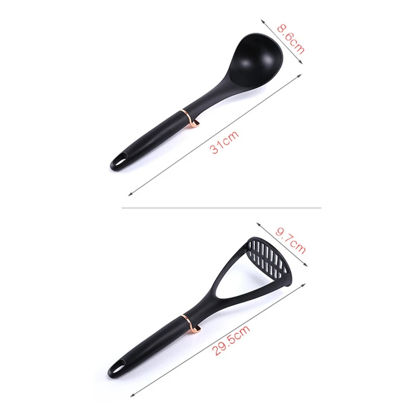 

Silicone&Nylon Utensil Set 5 Piece,Kitchen Cooking Utensils,Nonstick Cookware,Kitchen Gadgets