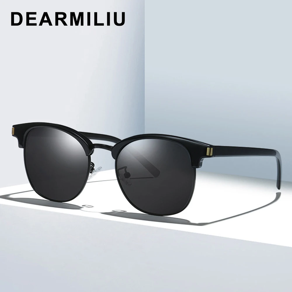 Женские поляризационные солнцезащитные очки DEARMILIU круглые кошачий глаз с