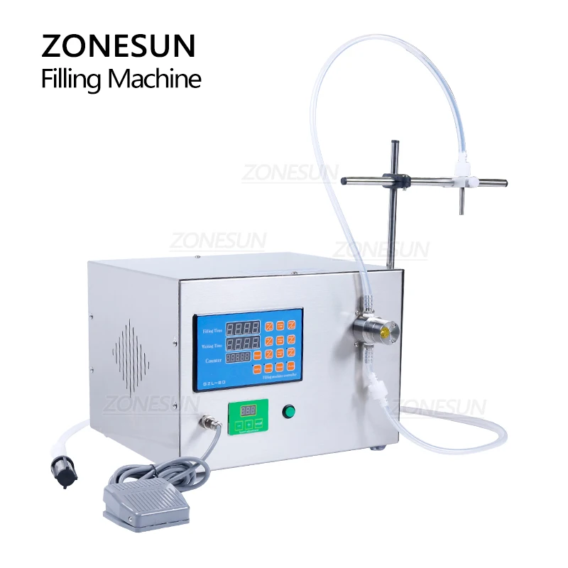 

ZONESUN Semi-automatic Liquid Bottle Filling Machine Magnetic Pump Beverage Perfume Mineral Essential Oil Water Drink Filler