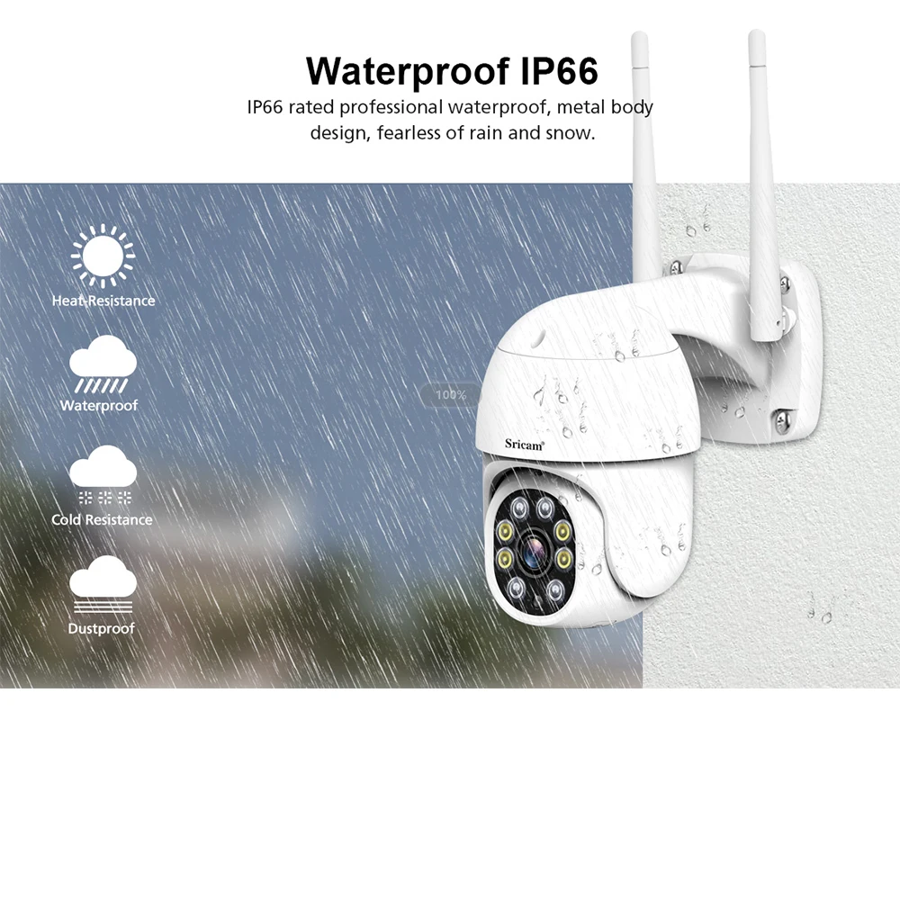 Sricam SP028 1080P WI FI IP Камера IP66 Водонепроницаемый открытый AI обнаружения