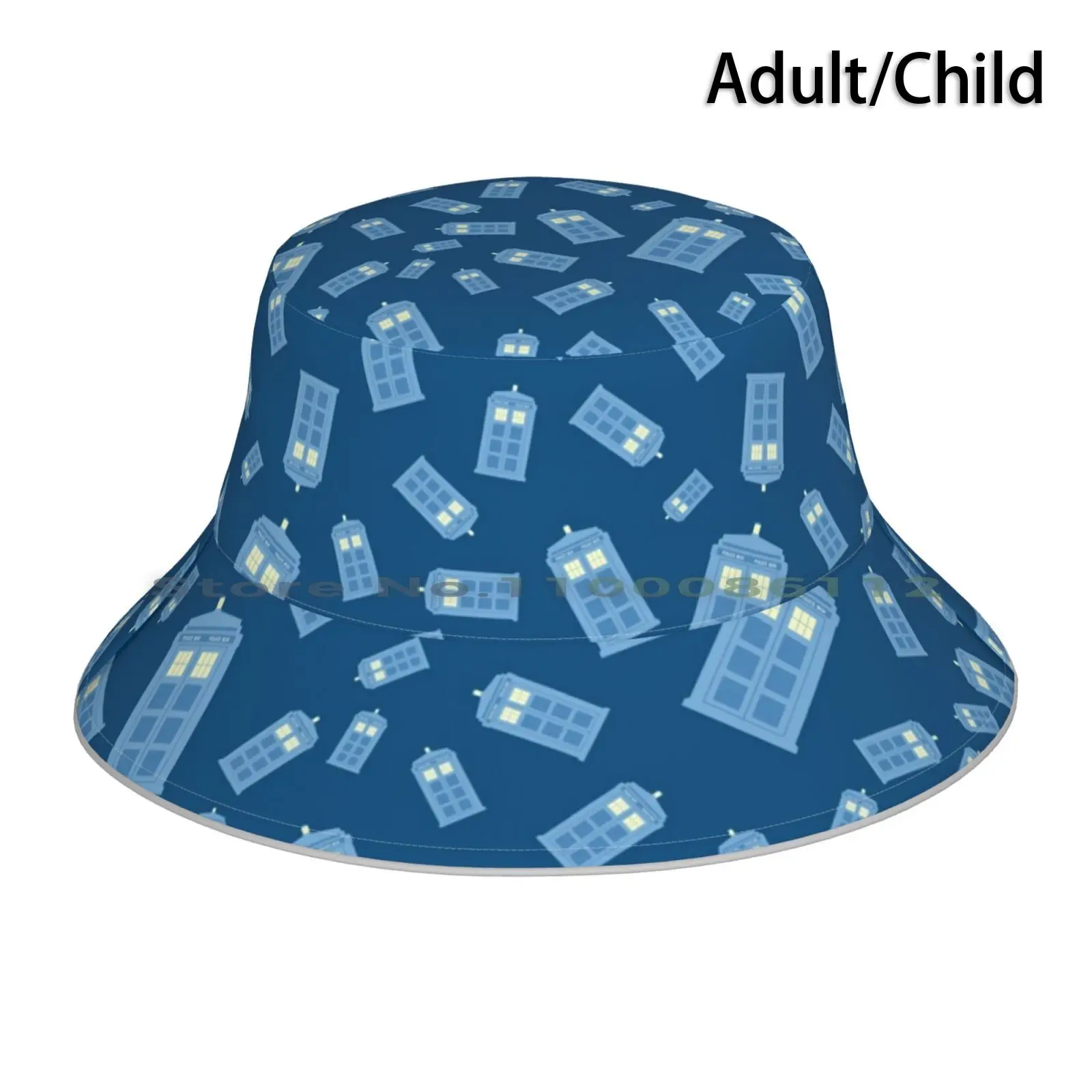 Bucket Hat Sun Cap Police Box Tardis Who Face Mask Gift For Nerds Geek Gift Birthday Science Fiction