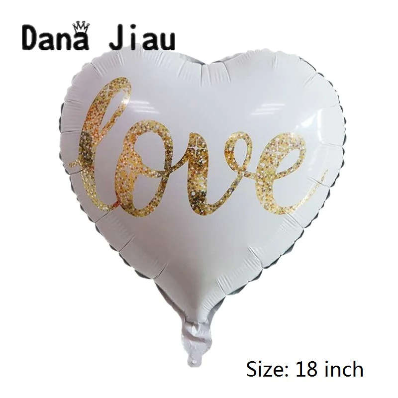 

danajiau white LOVE heart 18inch MR&MRS wedding foil Balloons Valentine's Day gift Husband's birthday Party Decoration balls toy