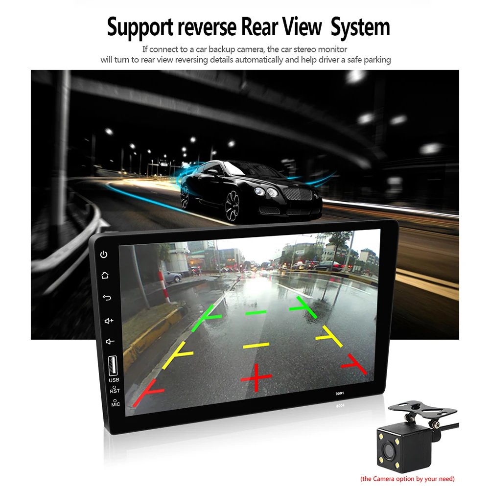 

9 Inch 1 din Android Car Stereo Radio Bluetooth MP5 Player TFT screen Multimedia Player WIFI GPS FM Receiver with Rear Camera