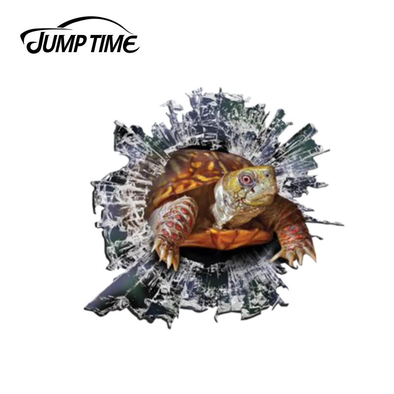 

Jump Time 13cm x 12.2cm 3D Tortoise window sticker Glass Slag Decal Reflective Stickers Waterproof Decals