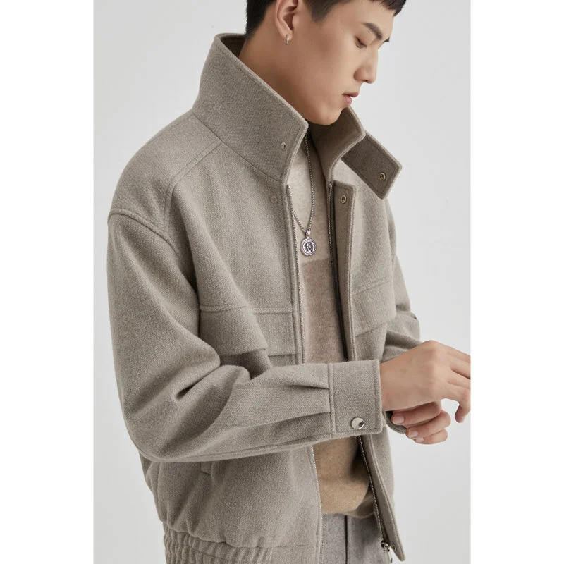 Осень-зима 2022 Модное Новое мужское шерстяное пальто для мужчин короткая