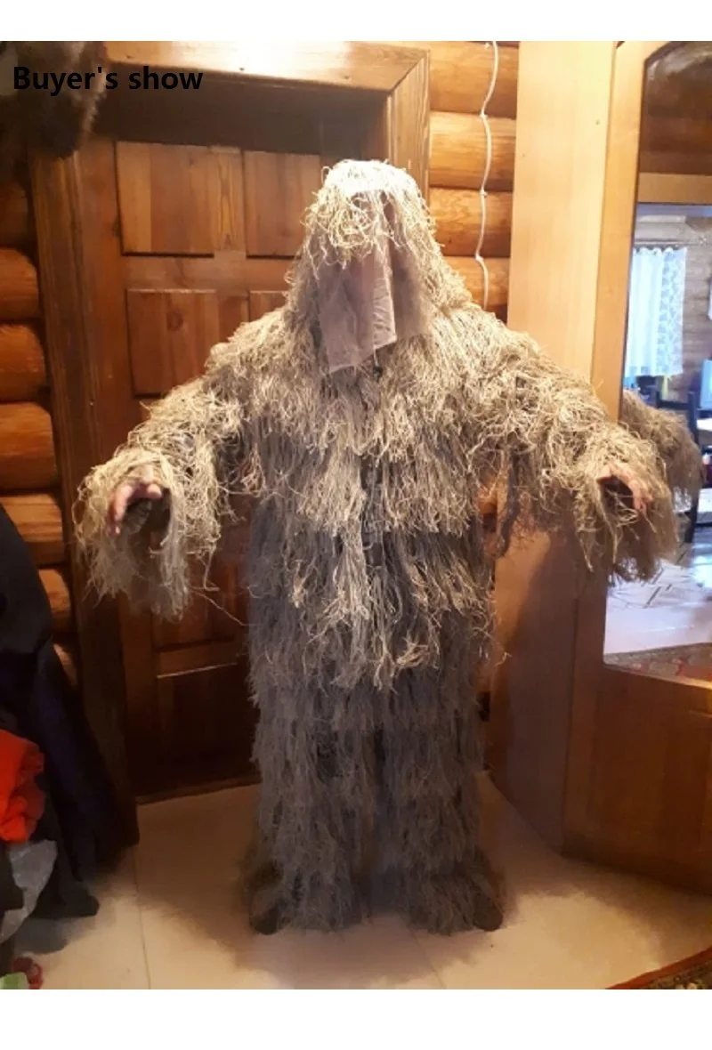 3D Увядшая трава Ghillie костюм 4 шт. снайперская Военная Тактическая камуфляжная одежда охотничий костюм армейская охотничья одежда птичий костюм