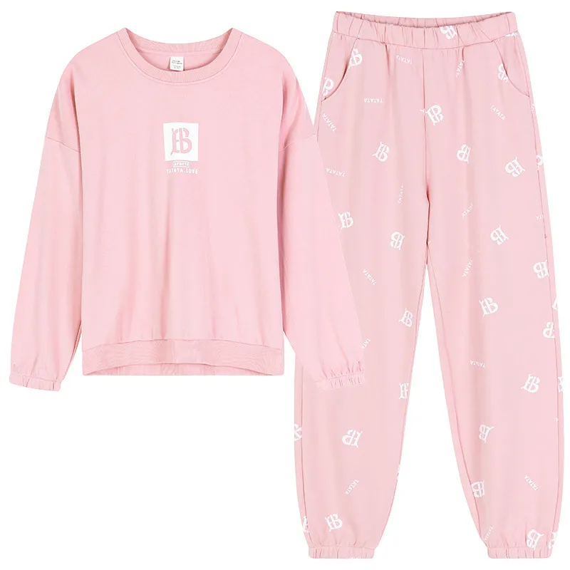 

Pajamas Women's Spring and Autumn Long-sleeved Suits Warm and Comfortable Home Wear Casual Simple Natural Ladies Cotton Pajamas