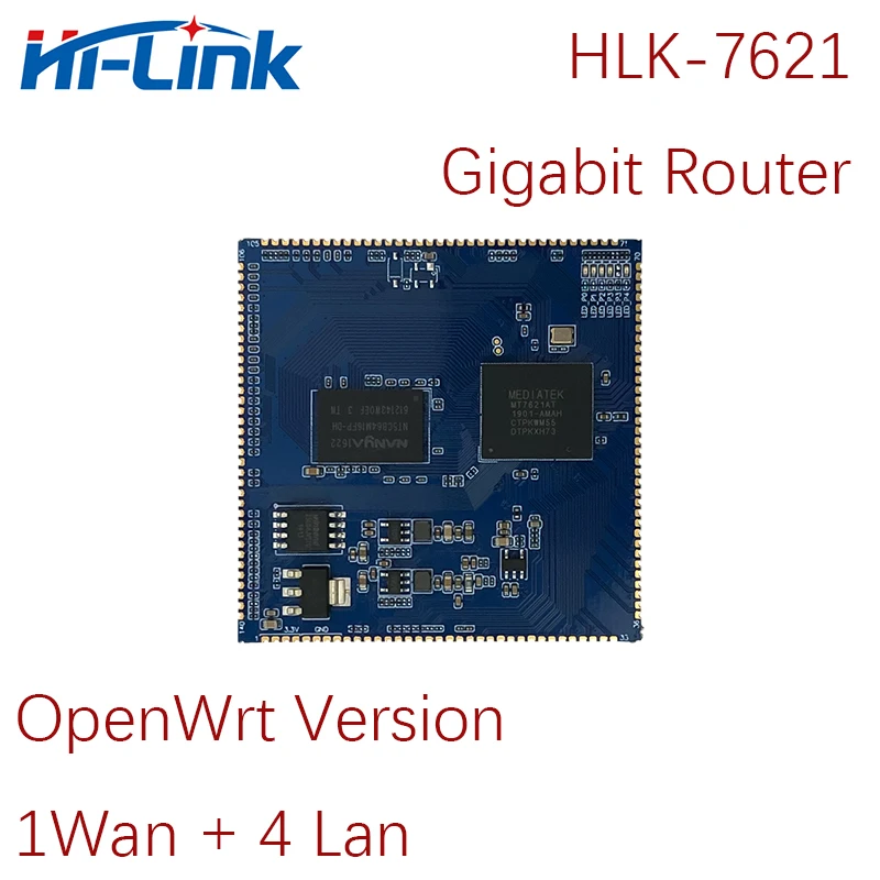 Free Shipping 2pcs/lot HLK-7621 Gigabit GbE 1000Mbps Router Module Openwrt Firmware DDR2 256Mbytes with MT7621A Chip PCIE Port |