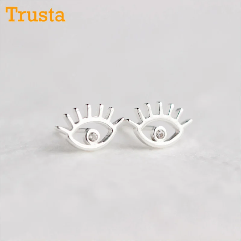 Trusta 925 пробы серебряные женские ювелирные изделия, модные крошечные серьги-гвоздики 11 мм X 7 мм, подарок для девочек, детей, леди, леди, DS132