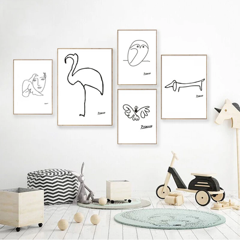 Минималистичный скандинавский Пикассо абстрактный детский холст картина