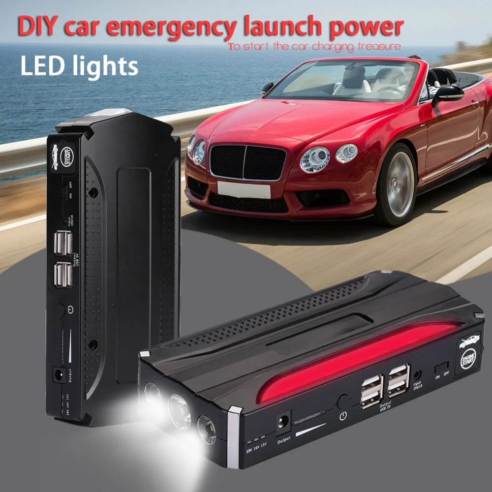 Vehemo со светодиодный светильник 4USB многофункциональный DIY Автомобильный стартовый набор для прыжков автомобильный комплект питания для автомобиля power Bank стартовый набор для прыжков премиум класса