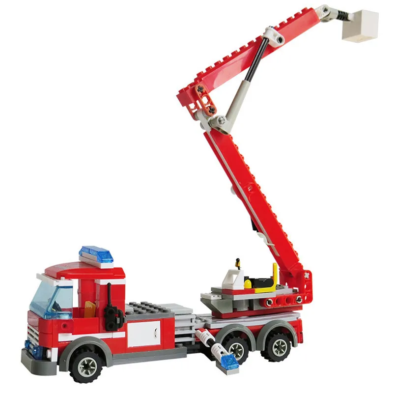 244 шт. городской пожарный воздушная лестница грузовик строительные блоки наборы