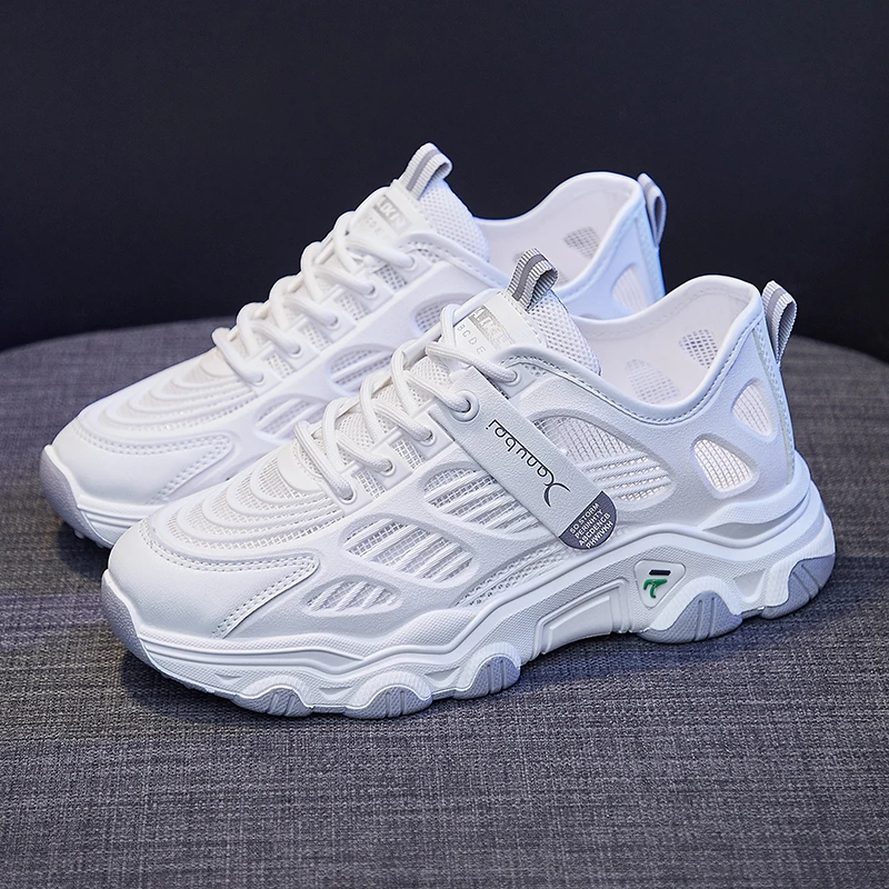 

Xiaobai Shoes Summer 2021 Daddy Shoes Mesh Surface Breathable Leisure Sports Running Shoes Rubber Soft Sole Korean Women's Shoes