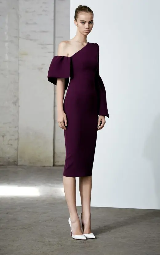 Женское платье из вискозы с длинным рукавом и открытыми плечами|Женские платья| |