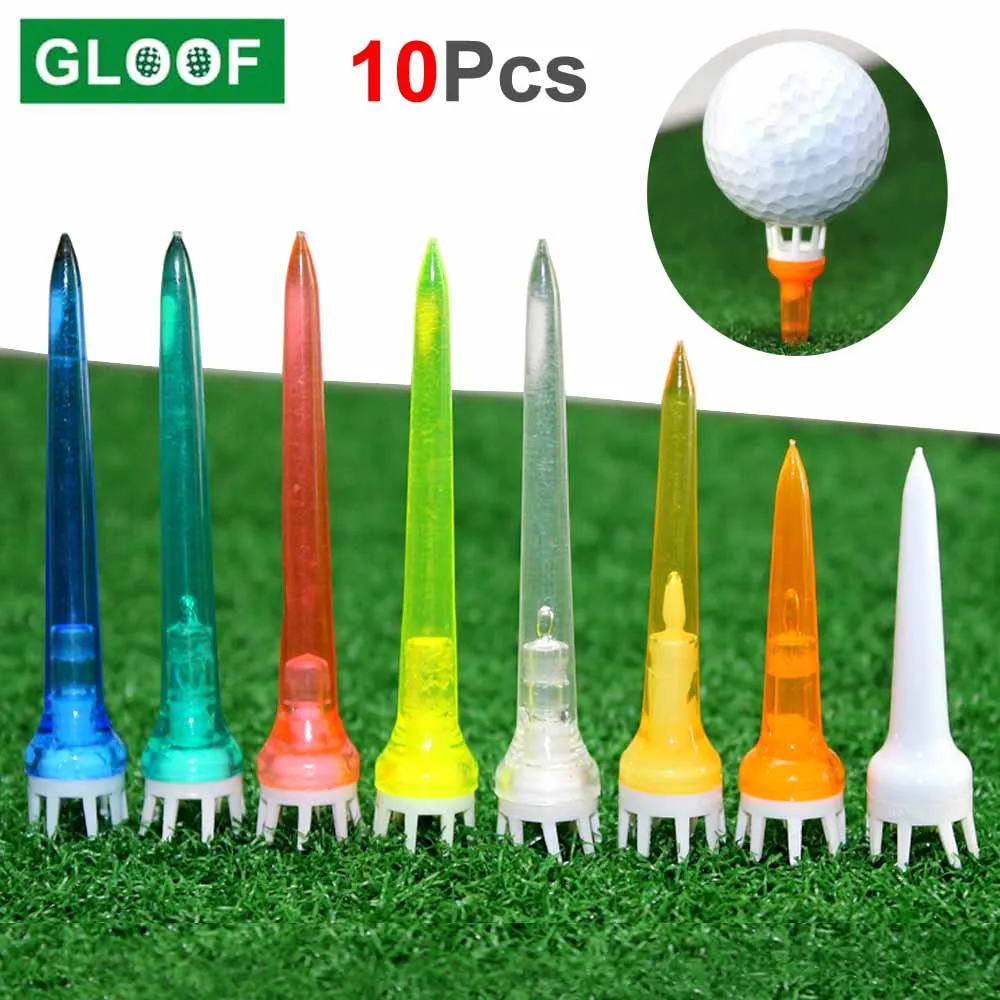 

10Pcs/Lot Plastic Golf Tees 50mm/62mm/78mm - Reduce Friction & Side Spin,More Durable & Stable Golf Plastic Tees (Random Colors)