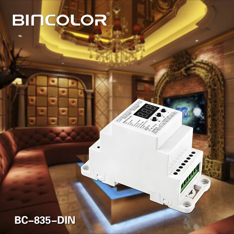 BC-835-DIN DC12-24V 5А * 5CH ШИМ постоянного напряжения светодиодный декодер DMX512 5 регулятор