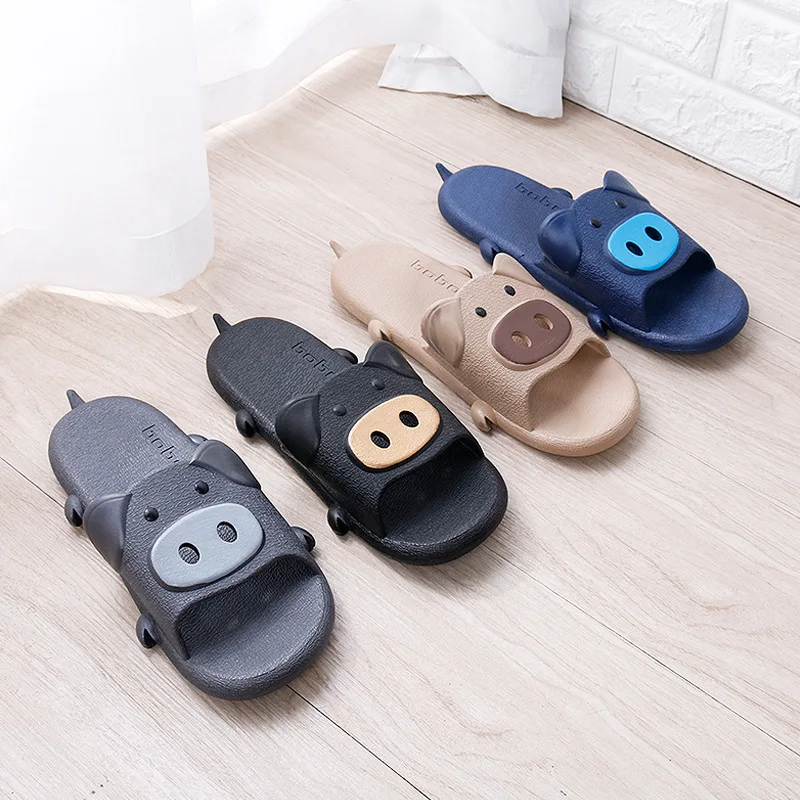 

Women Summer Cute Pig Cartoon Soft-soled Women Slippers Indoor Non-slip Durable Flat Sandals Casual Beach Roman Flip-flops Pink