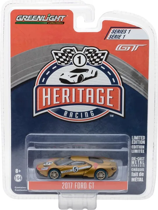 GreenLight 1:64 2017 Ford GT 1966 #5 GT40 сплав модель автомобиля металлические игрушки для детей
