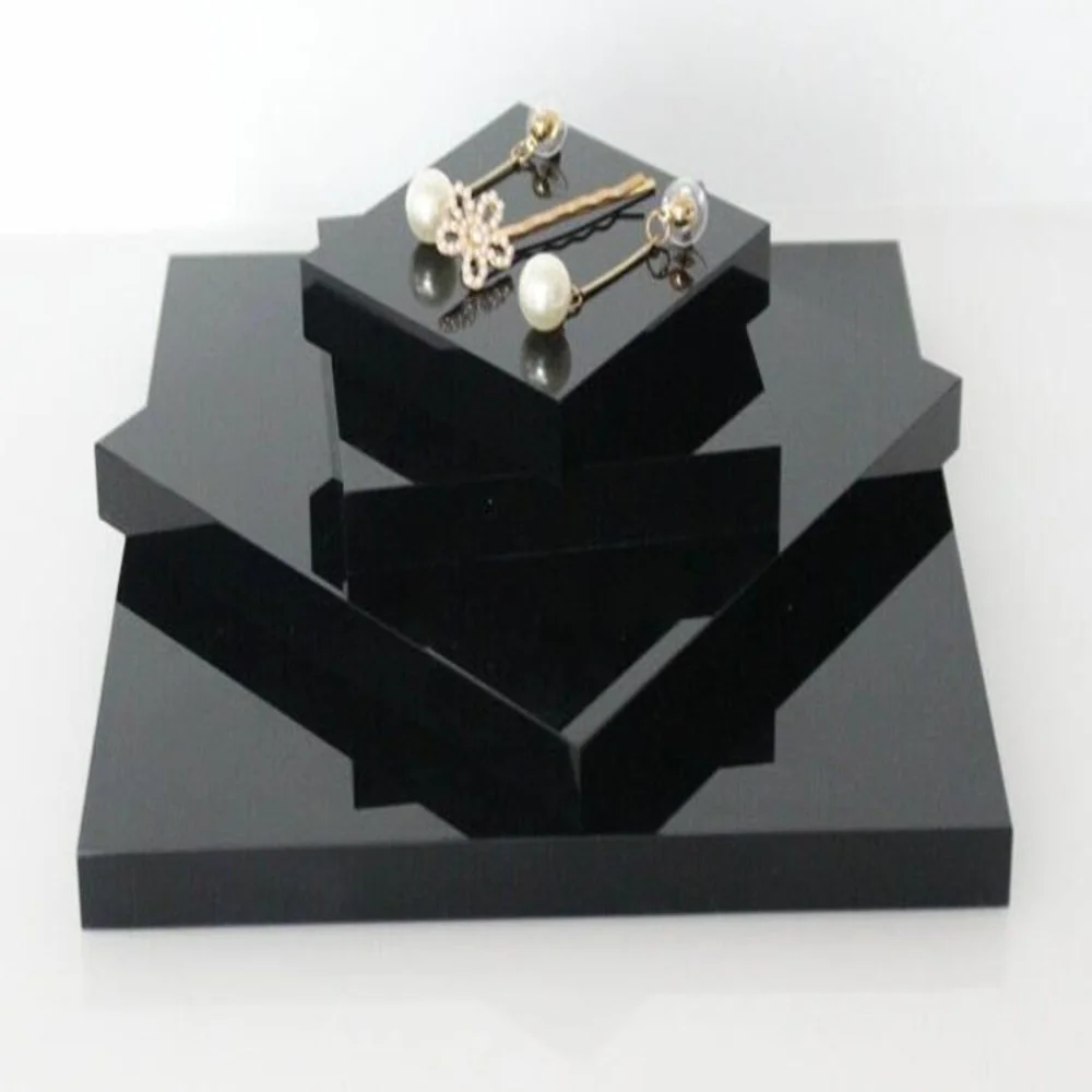 

Plexiglass 15*15cm Board Black Acrylic Sheet Jewelry Care Cosmetics Display Holder