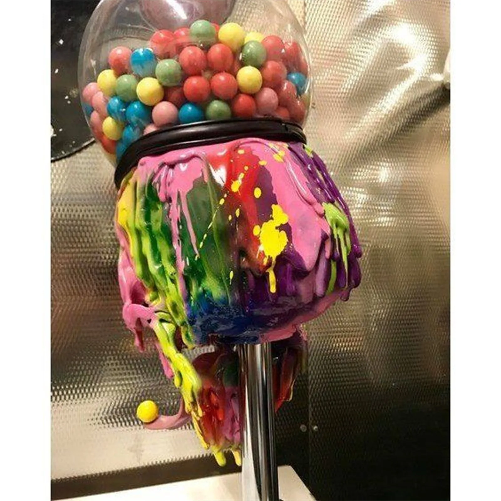 Halloween Bubble Gum Skull Machine Candy Dispenser Horror Resin Melting Gumball Vending Party | Дом и сад