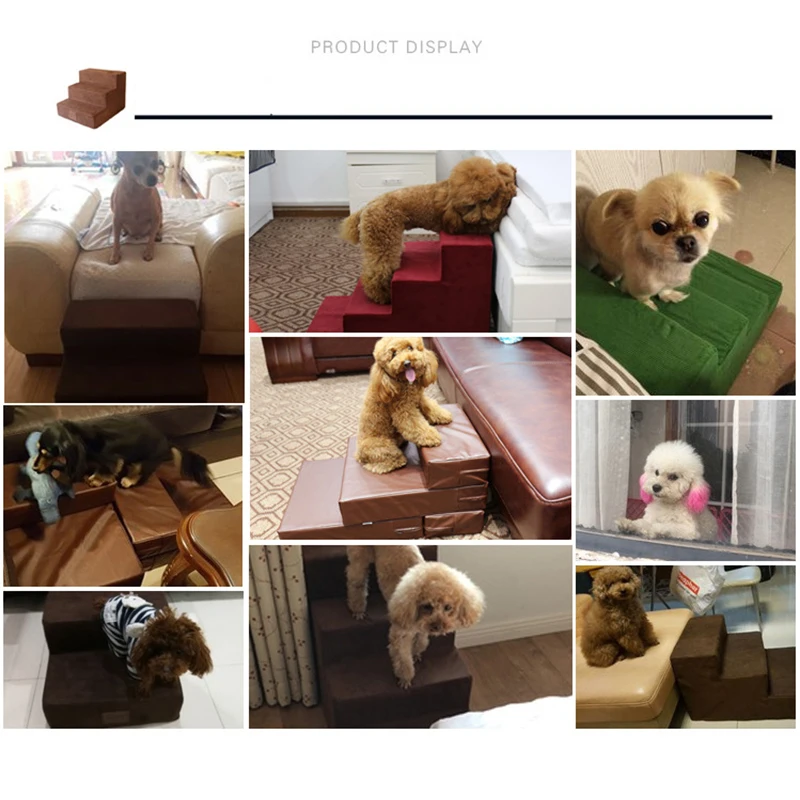 Трехступенчатая лестница для собак и кошек Нескользящая дышащая