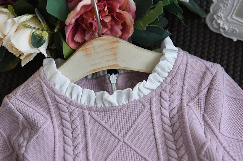 Платье для девочек весенне-осенние детские модные хлопковые платья с длинными