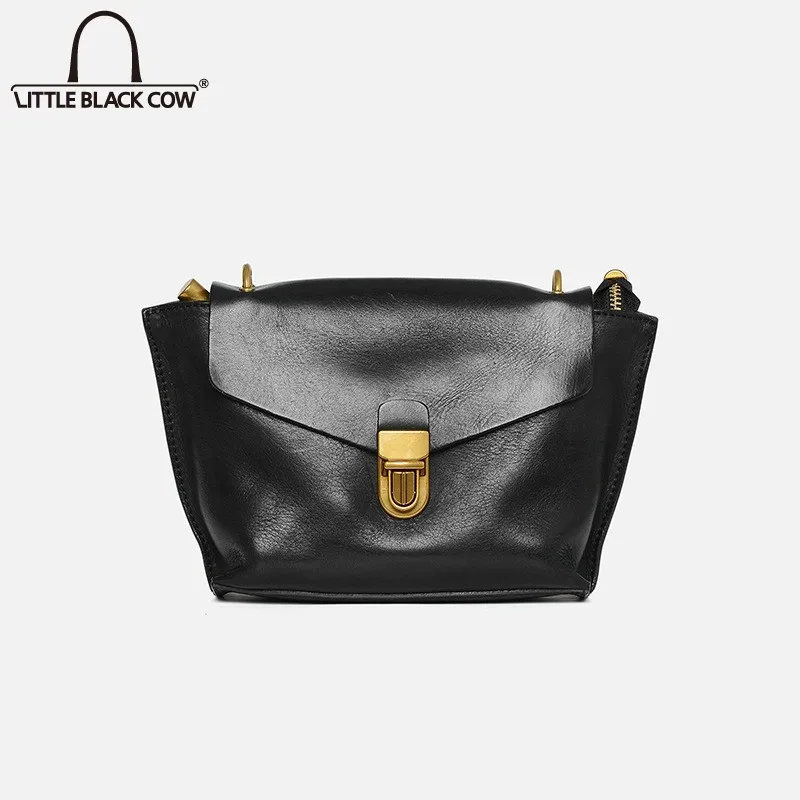 

Retro Handmade Mini Bags Women Elegant Real Leather Pillow Bag Summer High Quality Business OL Shoulder Crossbody Bags Female