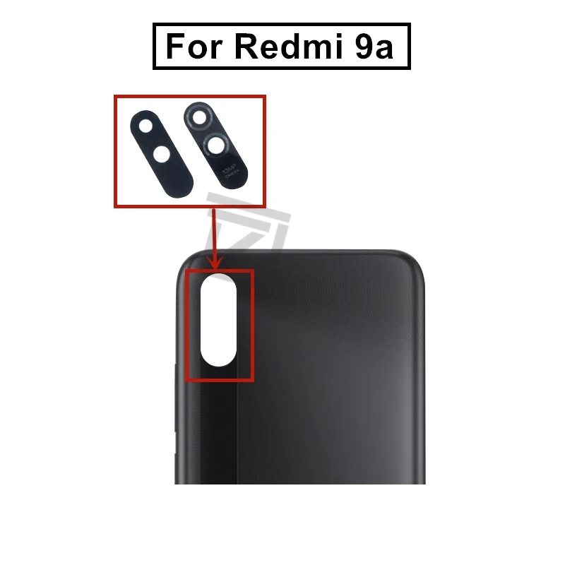 

Стеклянный объектив для камеры Xiaomi Redmi 9a, объектив для задней камеры Redmi 9/9c с клеем, запасные части для ремонта, 2 шт.