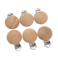 chenkai 50pcs 35mm wooden round pacifier clips baby pacifier bpa free for diy infant chewing soother dummy clasps accessories