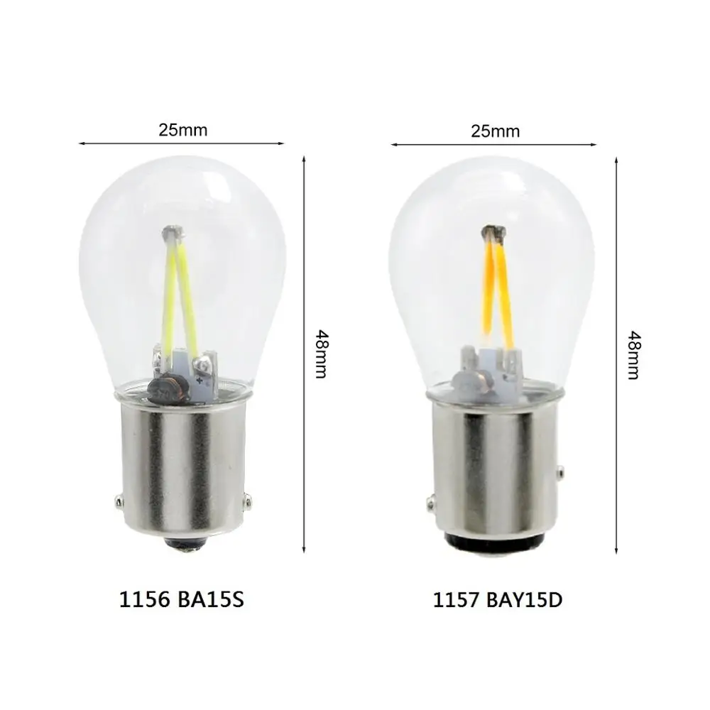 1 шт. 1156 BA15S P21W COB светодиодный 1157 BAY15D стеклянный светодиодный светильник с нитью накаливания автомобильная лампа авто задний тормозной светильник DRL сигнальная лампа заднего поворота DC 12 В