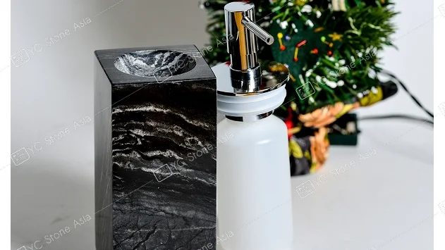 

Household Black Marble Bathroom accessories set for Hotel home