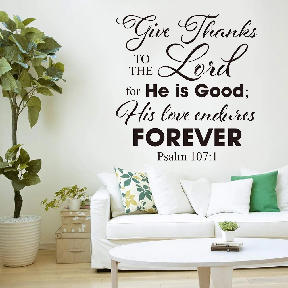 

to the Lord Wall Decal Bible Verse Quote Christian Decor Psalm 107:1 Wall Sticker